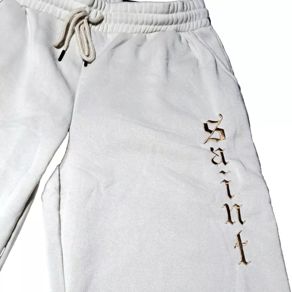 NWT Jogger Sweatpants 2 Pockets Women's 2XL SAINT gold embroidery by Urban Edge - Picture 2 of 8